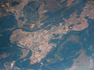 Космонавт Сергей Рязанский опубликовал снимки Уфы из космоса