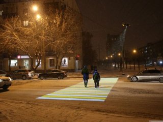 В Уфе появилась первая проекционная «зебра»