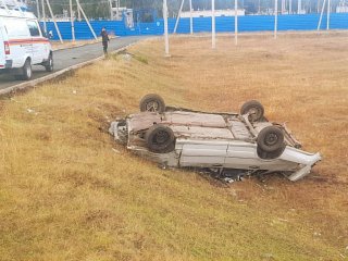 В Башкирии водитель без прав вылетел в кювет