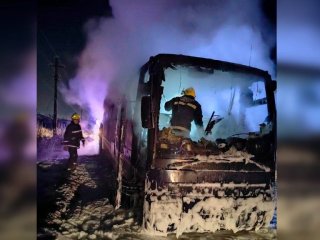 В Башкирии загорелся автобус с пассажирами