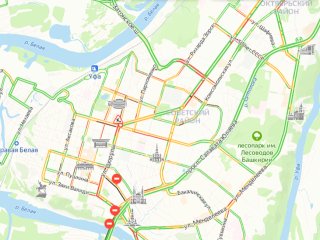 В Уфе зафиксированы 8-балльные пробки