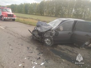 В Башкирии спасатели МЧС помогли пострадавшим в лобовом столкновении