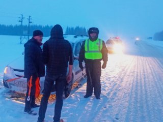 В Башкирии сотрудники ГИБДД помогли семье с тремя детьми