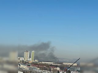 В Уфе недалеко от инфекционной больницы происходит пожар