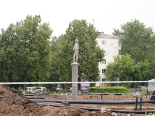 В Уфе идет ремонт фонтана «Мальчик с кураем»