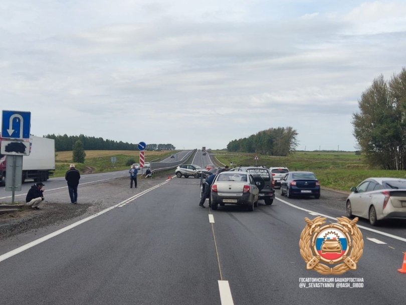 В Башкирии на трассе М-5 столкнулись пять автомобилей В Башкирии на трассе М-5 столкнулись пять автомобилей