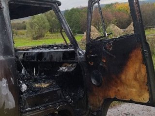 В районе Башкирии загорелся УАЗ
