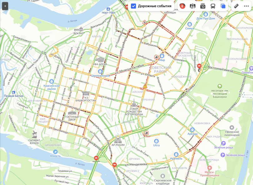 Уфа встала в многокилометровых пробках Уфа встала в многокилометровых пробках