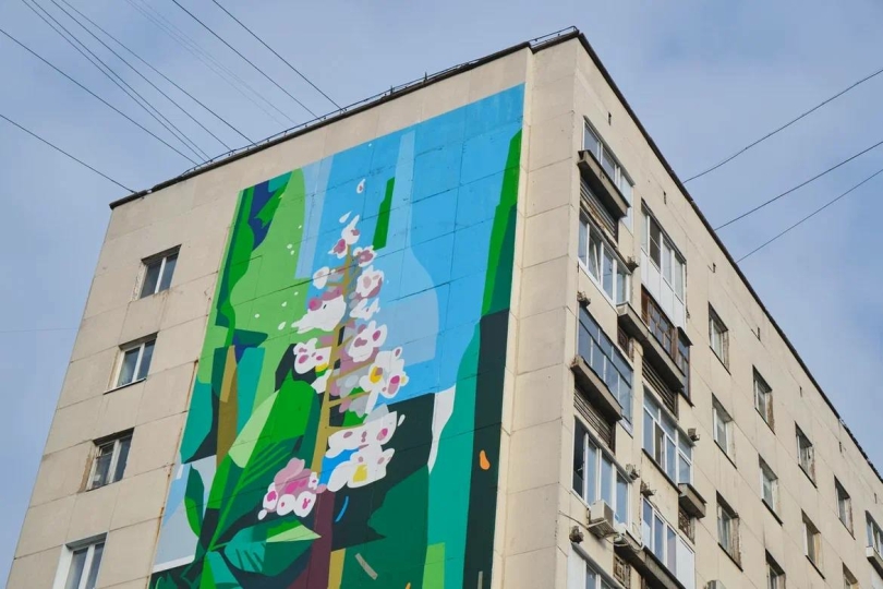 В Уфе появился новый мурал на улице Мира В Уфе появился новый мурал на улице Мира