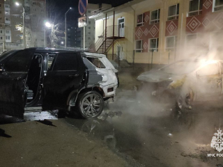 В Уфе сгорели две иномарки
