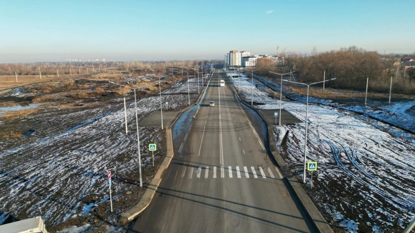 На территории микрорайона Яркий в Уфе построили дорогу На территории микрорайона Яркий в Уфе построили дорогу