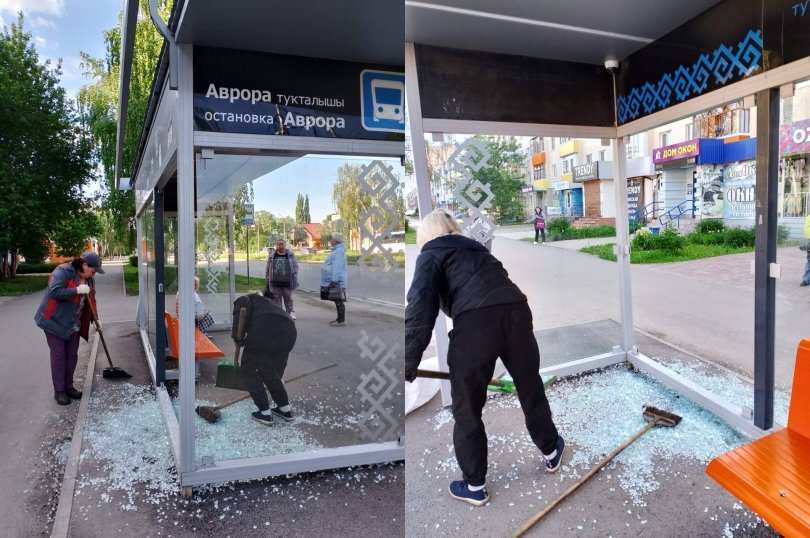 В городе Башкирии вандалы разбили остановку В городе Башкирии вандалы разбили остановку