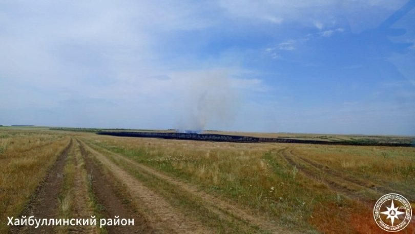 В районе Башкирии загорелась сухая трава В районе Башкирии загорелась сухая трава