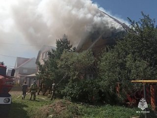 В уфимском селе вспыхнул крупный пожар