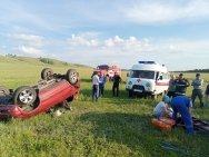 В Башкирии двое детей и двое взрослых попали в больницу после съезда «Нивы» в кювет