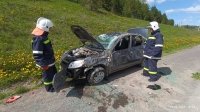 В Башкирии «Лада» опрокинулась на крышу