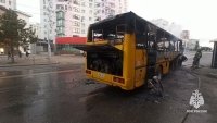 В Уфе на ходу загорелся автобус