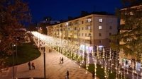 В Уфе установили дополнительную подсветку на площади перед фонтаном «Мальчик с кураем»