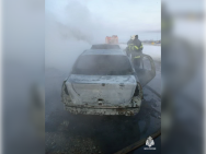 На трассе в Башкирии сгорела иномарка
