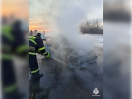 На трассе в Башкирии сгорела иномарка