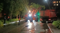В Уфе сильный ветер повалил деревья