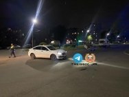 Автомобиль перевернулся в лобовом ДТП в Уфе
