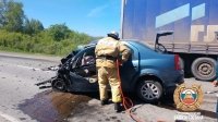 В Башкирии в массовом ДТП с участием грузовика погиб водитель иномарки