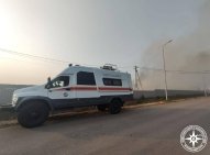 Под Уфой произошел пожар на складе резиновой крошки