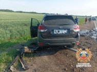 Три человека пострадали в ДТП с загоревшейся иномаркой в Башкирии