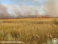 В двух районах Башкирии загорелась сухая трава