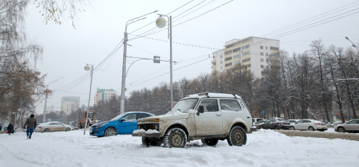 Первый снегопад в Уфе: фоторепортаж