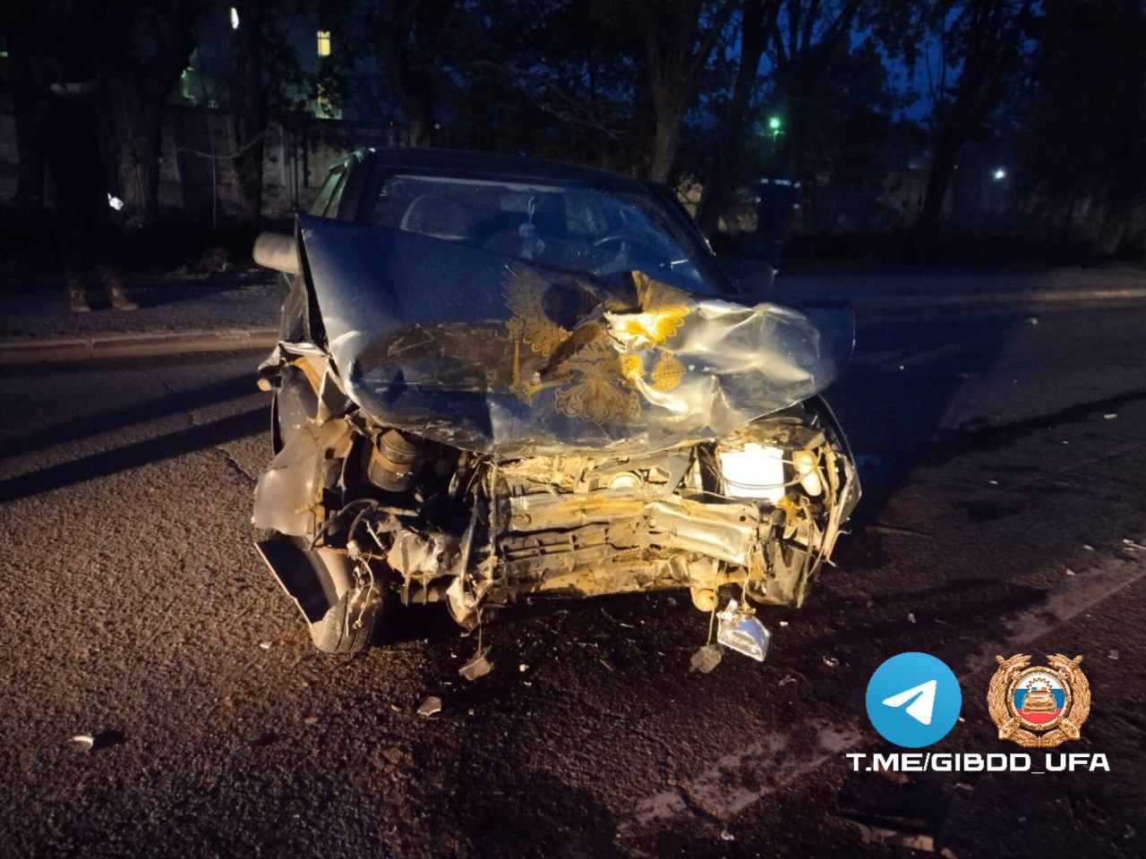 В Уфе водитель влетел во встречный автомобиль